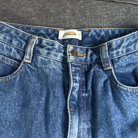 vtg womans TALBOTS Mom Jeans Sz 12 Blue High Rise 100% Cotton Straight 90s y2k - Picture 13 of 13